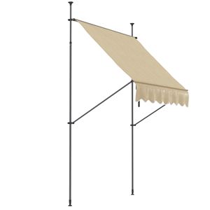 Toldo de Patio Independiente Beige de 6.5 x 4 Metros, Retráctil Manual, Protección UV, Marco de Aluminio Extensible para Terrazas, PC PVC - Product Image 1