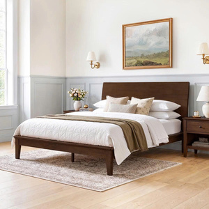Industrial Style Wood and <b>Black</b> Metal Platform <b>Bed</b> with Headboard - Product Image 3
