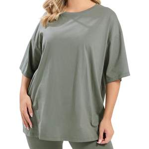 Camiseta Oversize para Mujer, Corte Holgado, Algodón, Manga Corta, Informal, Verano, Personalizable con Logotipo, Venta al Por Mayor, Moda Urbana - Product Image 2