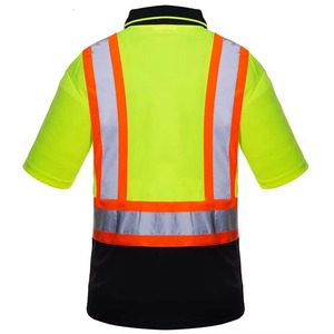 เสื้อเชิ้ตนิรภัยสะท้อนแสงแบบกำหนดเอง แขนสั้น สำหรับงานก่อสร้าง เสื้อทำงานแบบมองเห็นได้ชัด เสื้อโปโลนิรภัยสำหรับผู้ชาย ปี 2026 - Product Image 3
