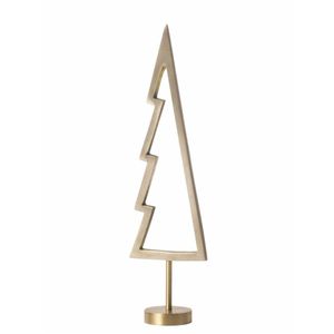 Escultura Moderna Minimalista de Árbol de Navidad Abstracto en Metal, Acabado de Latón de Lujo, Decoración Navideña para Mesa, Decoración Interior del Hogar - Product Image 1