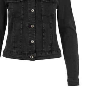 Veste en jean noire pour homme, personnalisée OEM, style vintage délavé, coupe ajustée, extensible et respirante, avec boutons sur le devant, style décontracté et utilitaire - Product Image 4