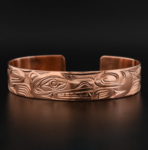 Bracelet en cuivre foncé à motif floral sculpté antique, design exquis, cadeau promotionnel original - Product Image 3