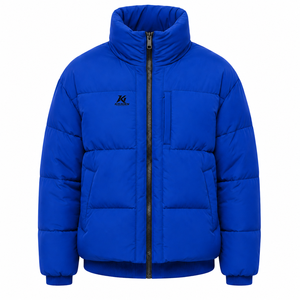 Chaqueta Acolchada Universitaria para Hombre, Estilo Urbano Holgado, Color Azul Rey, Marca OEM de Fábrica 2026 - Product Image 1