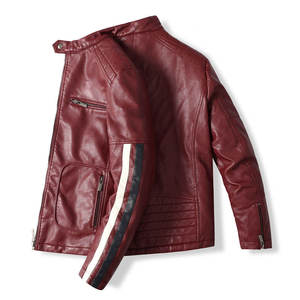 Low Price Winter <b>High</b> Street Stand Collar Men Cow Skin <b>Leather</b> Jacket <b>Top</b> Selling Lightweight Wholesale Motorbike Racing Wear - Product Image 6