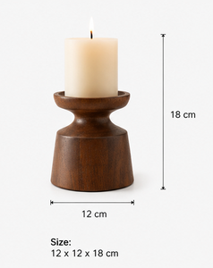 Portavelas de Madera Natural Hecho a Mano, Pedestal Decorativo para Mesa de Comedor, Decoración para Bodas y Hogar - Product Image 2