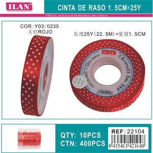 Nastro rosso a pois Ilan da 1,5 cm, 25 iarde, per decorazioni e lavori artigianali - Product Image 3