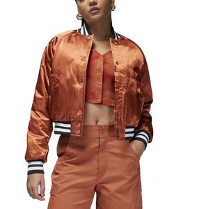 Veste universitaire en soie de qualité supérieure pour femmes, col en tricot côtelé, veste en satin, vêtements personnalisés avec étiquette privée, usine de vêtements - Product Image 3