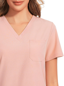 Ensemble d'uniformes médicaux pour infirmières, col montant, manches courtes, uniforme d'hôpital personnalisé pour femmes, combinaisons médicales respirantes - Product Image 4
