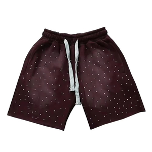 Pantalones Cortos Personalizados para Hombre, Estilo Vintage, Teñido al Sol, de Poliéster/Algodón, con Borde Crudo, Impresión Puff, Servicio OEM, Secado Rápido, Logotipo Personalizado - Product Image 4