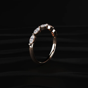 Marquise Cut Diamond Half Eternity <b>Ring</b> Royal Diamond <b>Ring</b> Unique Diamond Band 14K Yellow Gold Diamond <b>Ring</b> From <b>Indian</b> Supplier - Product Image 2