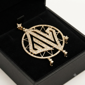 จี้เงินแท้ 925 สุดหรู พร้อมใส่รูปภาพตามสั่ง ประดับเพชรโมอิสซาไนต์ ตัวอักษร TL ขนาดใหญ่  จี้โลโก้  ของขวัญที่ระลึก - Product Image 5