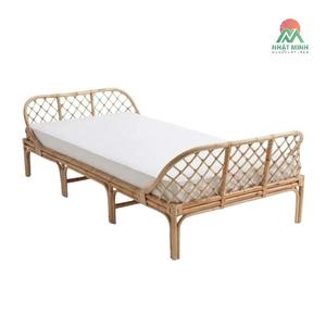 Cama de ratán natural para niños. Muebles para dormitorio de bebé. Cama individual para niños. - Product Image 1