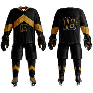 Tenues de hockey sur glace, vêtements de performance, maillot respirant, pantalon rembourré et coupe flexible pour la protection et le confort sur la glace - Product Image 6