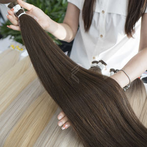 Lujo europeo 100% Cutícula de cabello humano Paquetes al por mayor Cabello humano sedoso recto - Product Image 1