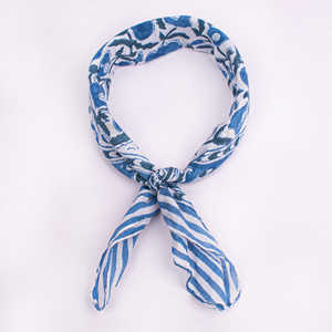 Natural Dye Block Print Cotton Bandana Square Scarf Multifunctional Casual Wear Spring Summer Style Unisex Pet Dog Bandana - Product Image 3