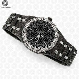 Reloj de Lujo para Hombre Charm_Jewells, de Acero Inoxidable, 40 mm, Bisel con Diamantes de Arcoíris, Caja Mecánica Analógica, Fecha Automática, Botón de Fecha Oculto - Product Image 2