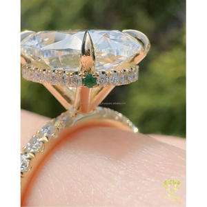 Luxury Moissanite Diamond 925 Silver <b>Cushion</b> Cut Ring Elegant <b>Statement</b> Jewelry For Wholesale Buyers - Product Image 4