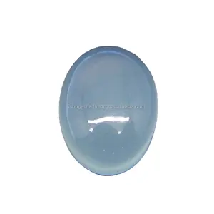 Piedra preciosa suelta de Calcedonia de agua Natural de alta calidad 18x13mm cabujón ovalado collar de cuentas de cristal azul certificado IGI tratado térmicamente - Product Image 1