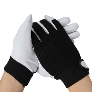 Practical Leather & Nylon Assembly Gloves with Anti-Vibration Anti-Cut & Anti-Slip Features for Light Work <b>Environments</b> - Product Image 5