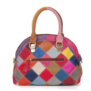 Sac à main Ando en cuir de vachette véritable, patchwork géométrique, multicolore, avec poignée supérieure, sac à bandoulière pour femme - Product Image 4