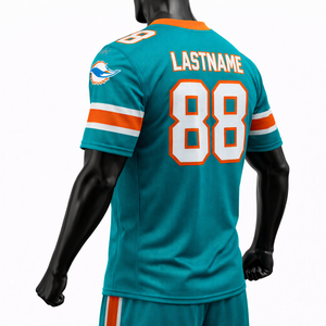 Uniforme d'équipe de football américain personnalisé pour les écoles, short à col en V, unisexe, adulte, séchage rapide, respirant, tissu 100% polyester - Product Image 3