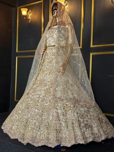 Indian Pakistani Bridal <b>Lehenga</b> Choli Heavy Embroidery Sequin Beading Veil Wedding Party Dress - Product Image 1