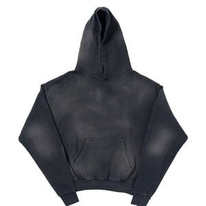 Unisex Solid Acid Wash Quarter <b>Zip</b> <b>Hooded</b> Sweatshirt Soft Cotton Blend Regular Fit Autumn Casual Daily Wear Streetwear ODM - Product Image 1