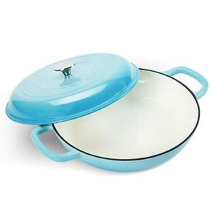 Heavy Duty 3.8 Quart in ghisa brasatore in porcellana smaltata pentola da cucina con doppio manico e coperchio per padella - Product Image 1