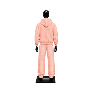 Conjunto Deportivo Vintage Lavado Color Rosa Melocotón para Hombre, Sudadera con Capucha y Pantalones Jogger, Ropa Deportiva Casual, Venta al Por Mayor Personalizada OEM - Product Image 2