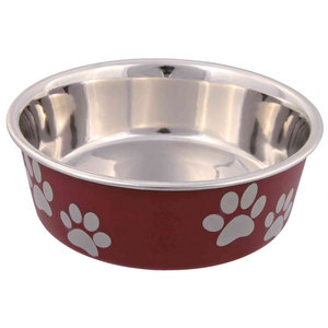 Mangeoire pour animaux de compagnie en acier inoxydable de 1,5 L avec revêtement en plastique, diamètre de 21 cm, pour les repas de Fido - Product Image 1