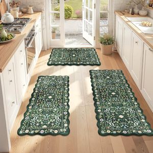 Juego de 3 Tapetes Antifatiga Boho para Cocina, Alfombra y Pasamanos Antideslizantes e Impermeables para Cocina y Lavandería, Estilo Boho - Product Image 3