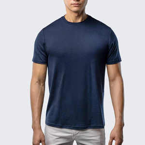 T-shirt Homme Bleu Marine Personnalisé en Gros – Décontracté, Respirant, Coton Spandex, Coupe Slim, Col Rond, Uni, pour Sport et Gym, Coupe Musculaire - Product Image 1