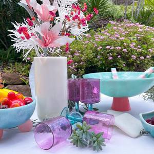 Tazón para Ensalada de Frutas de Resina Acrílica Pulida con Textura de Mármol con Patrón de Espirales Blancas, Estilo Americano, Ecológico y Liso - Product Image 6