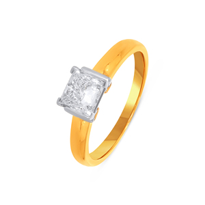 Bague solitaire classique en diamant taille princesse en or massif 18 carats, élégante bague de fiançailles pour homme, fournisseur de bijoux fins sur mesure - Product Image 3