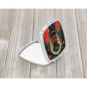 Espejo de maquillaje de viaje compacto Labrador Retriever negro, bolsillo decorativo de Navidad, plegable de mano para mujeres y niñas, regalo - Product Image 2
