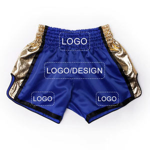 Shorts de Muay Thai en polyester, dernier design, avec logo personnalisé, fabrication pakistanaise, pour adultes. - Product Image 3