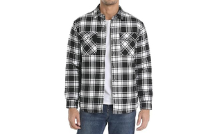 Chemise-veste en flanelle pour homme, chaude pour l'hiver, à manches longues, doublée matelassée, à carreaux, douce, boutonnée, épaisse - Product Image 2