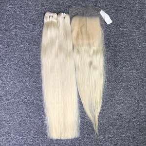 Color claro #60 Mezcla 5x5 Transparente Conjunto completo Natural Recto Hd Cierre de encaje 150 Densidad Extensión de cabello humano crudo - Product Image 1