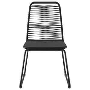 Set di 4 Sedie da Pranzo Nere per Arredamento da Giardino per Intrattenimento all'Aperto - Product Image 3