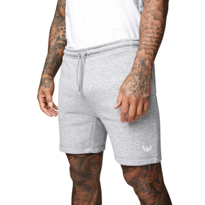 Pantalones Cortos Deportivos para Hombre, Color Gris Jaspeado, Tacto Suave, con Cordón, para Gimnasio, Entrenamiento, Ropa Deportiva Informal - Product Image 1