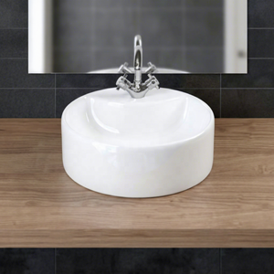 Lavabo de Cerámica de Lujo Marca Vistaar, Lavabo de Baño Moderno y Artístico con Acabado Dorado - Product Image 4