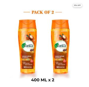 Champú Dabur Vatika Bio Infusions Damage Therapy, paquete de 2 - Product Image 1