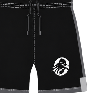 Shorts de rugby noir et blanc, taille élastique avec cordon de serrage, pour entraînement et match, vêtements de sport légers pour équipe - Product Image 3