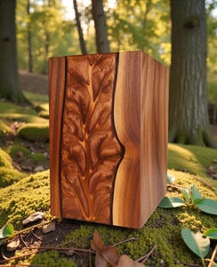 Handmade Rosewood Cremation Urn Modern Wood <b>Memorial</b> <b>Keepsake</b> Handmade Modern Rosewood Cremation Urn - Product Image 5