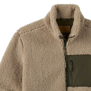 Veste en polaire sherpa pour homme de haute qualité, couleur unie, col montant, légère, antibactérienne, respirante, fermeture éclair sur le devant - Product Image 4