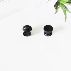 Eco-Friendly Zinc Alloy Matte <b>Black</b> Mushroom Cabinetry Handles Round Modern <b>Knobs</b> for Kitchen Bedroom Bathroom Furniture Parts - Product Image 2