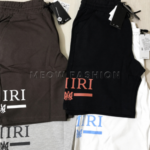 กางเกงขาสั้นผู้ชายผ้าเทอร์รี่คอตตอน 100% มีเชือกผูก เอวกลาง สีพื้น พิมพ์โลโก้ สวมใส่สบาย แห้งเร็ว ระบายอากาศได้ดี - Product Image 2