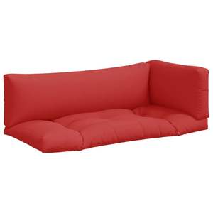 Ensemble de 3 coussins de palette d'extérieur rouges 100% polyester, qualité supérieure, résistants aux intempéries, durables et confortables - Product Image 2