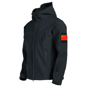 Custom Logo <b>Men's</b> Tactical Softshell Jacket Waterproof Windproof <b>Fleece</b> <b>Lined</b> Hooded <b>Coat</b> - Product Image 3